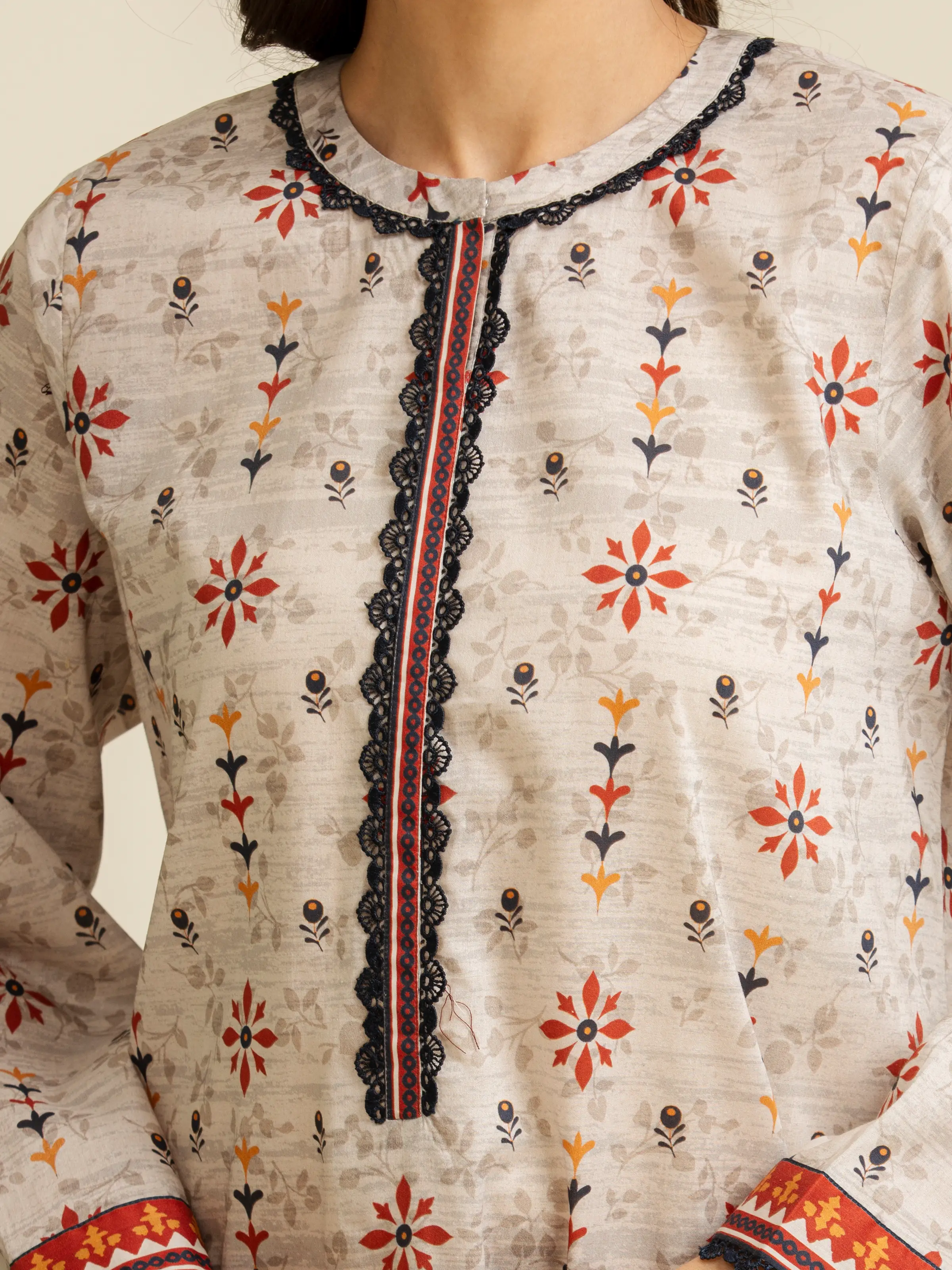 Unstitched Printed Lawn Shirt Dupatta - EWU5A1-35148SD - Image 4