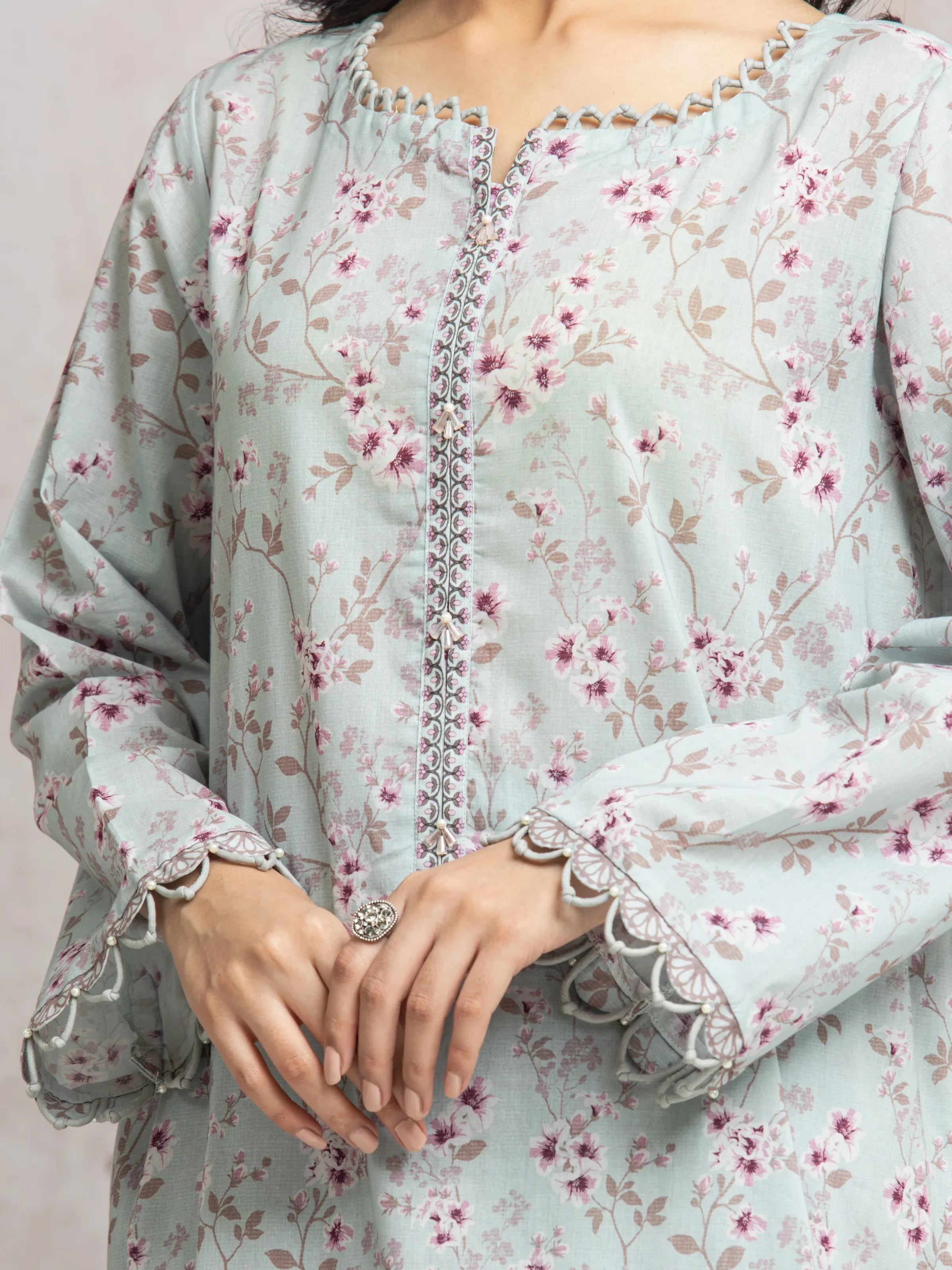 Unstitched Printed Cambric Shirt Dupatta - EWU24A2-29640SD - Image 2