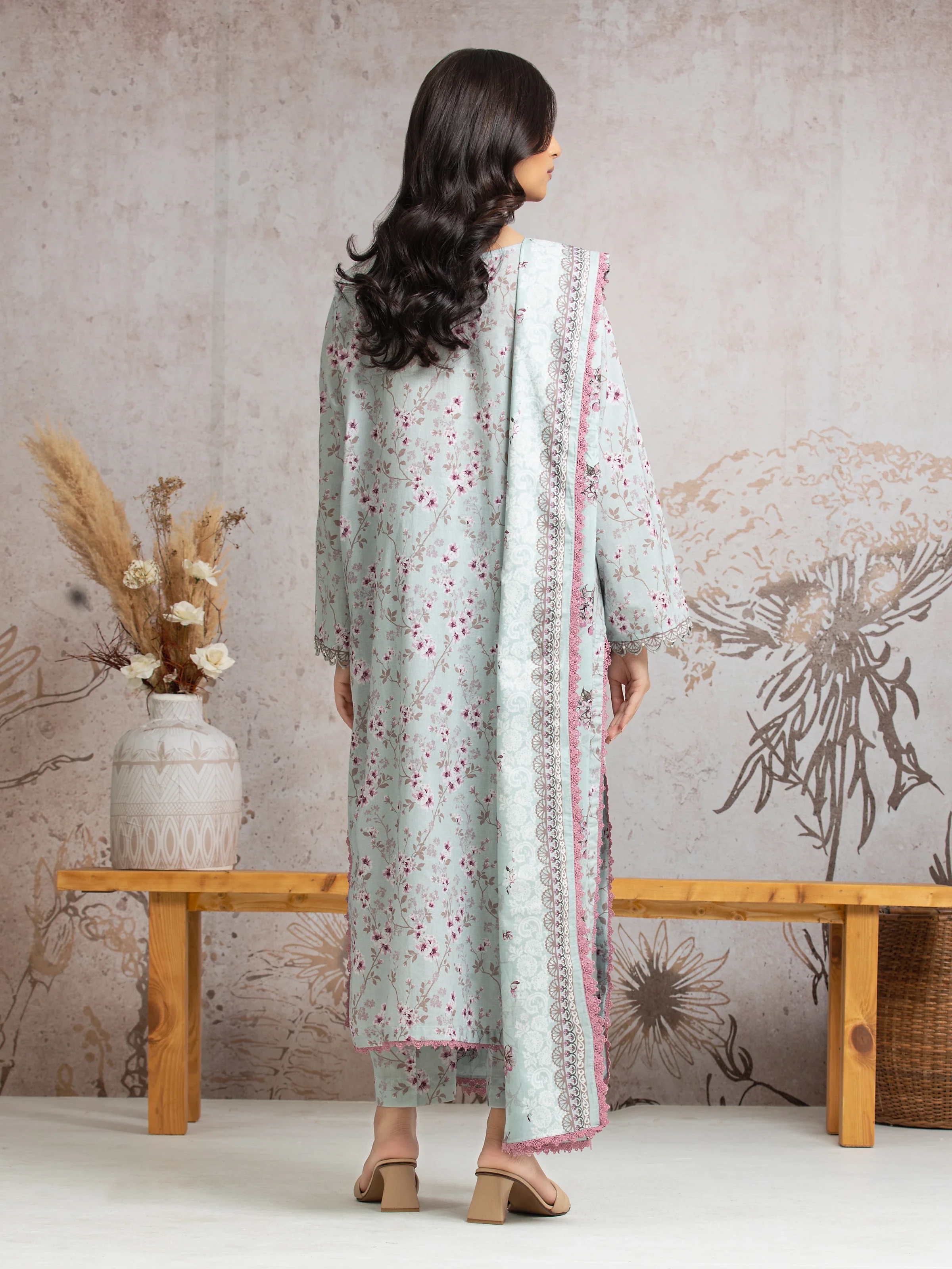 Unstitched Printed Cambric Shirt Dupatta - EWU24A2-29640SD - Image 4