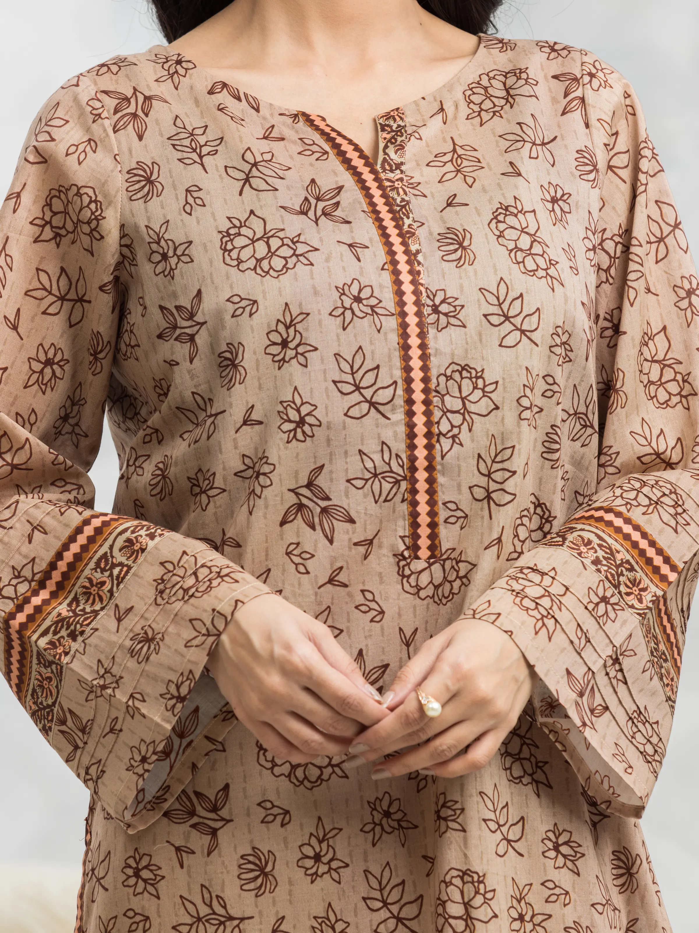 Unstitched Printed Cambric Shirt Dupatta - EWU24A2-28296SD - Image 2