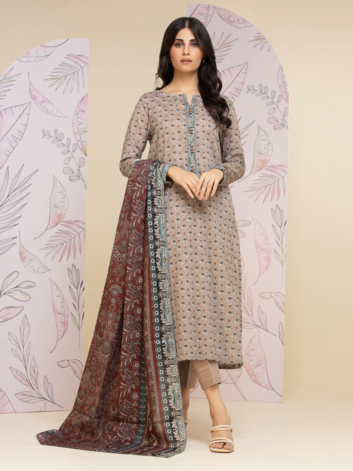 Unstitched Printed Lawn Shirt - EWU24A1-26461S
