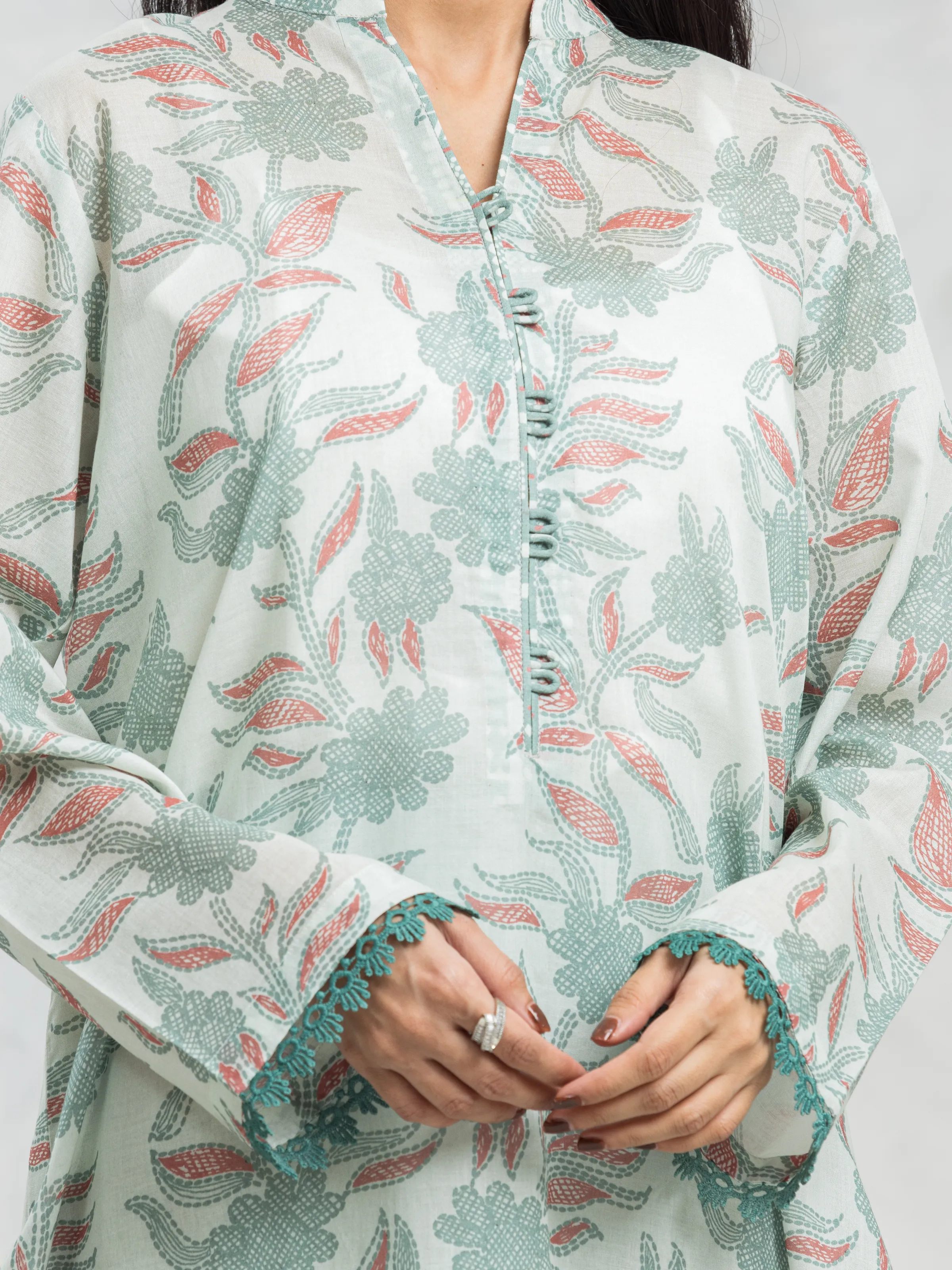 Unstitched Printed Cambric Shirt - EWU24A2-29263S - Image 3