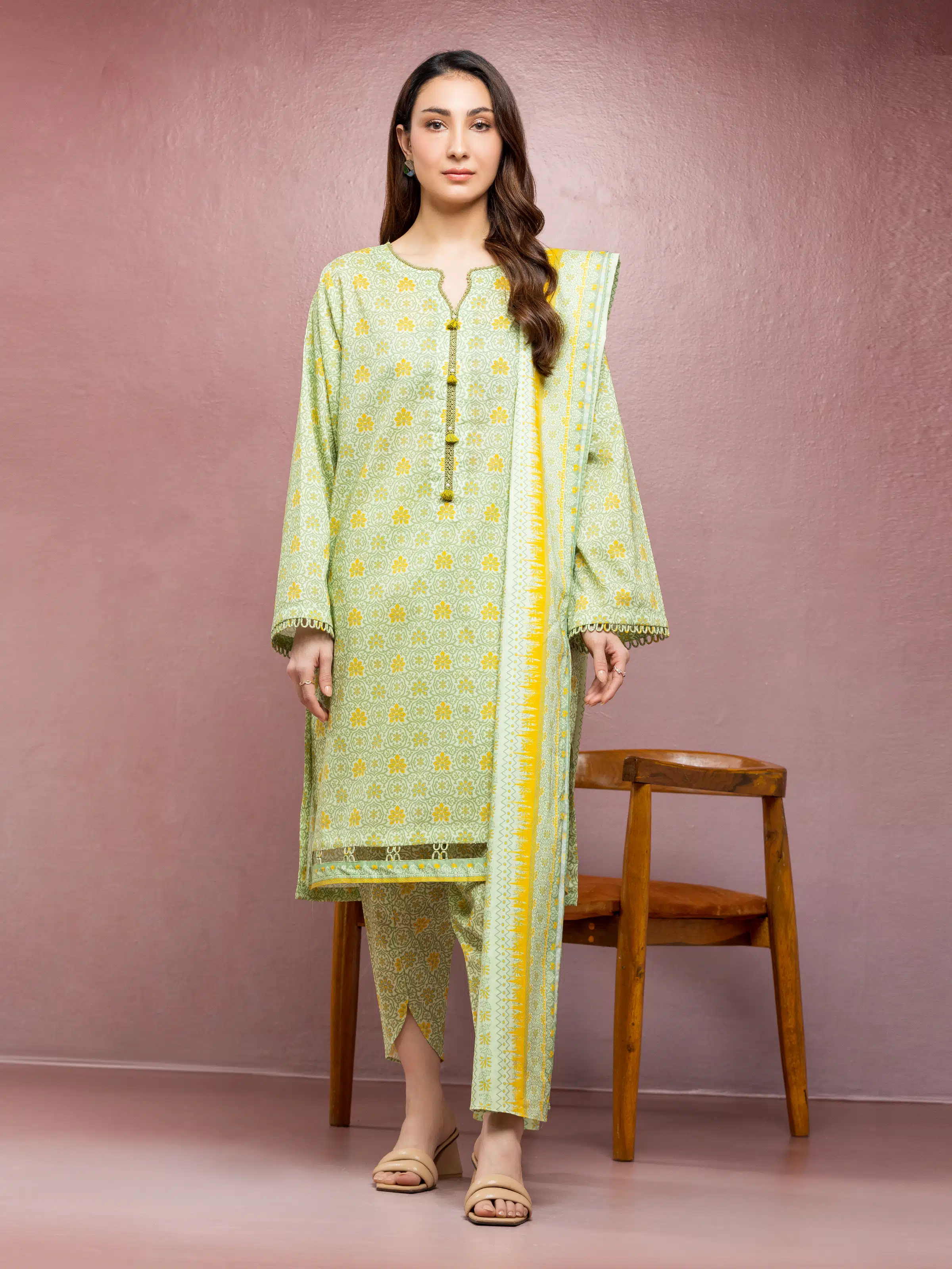 Unstitched Printed Lawn Shirt Dupatta - EWU5A1-35114SD
