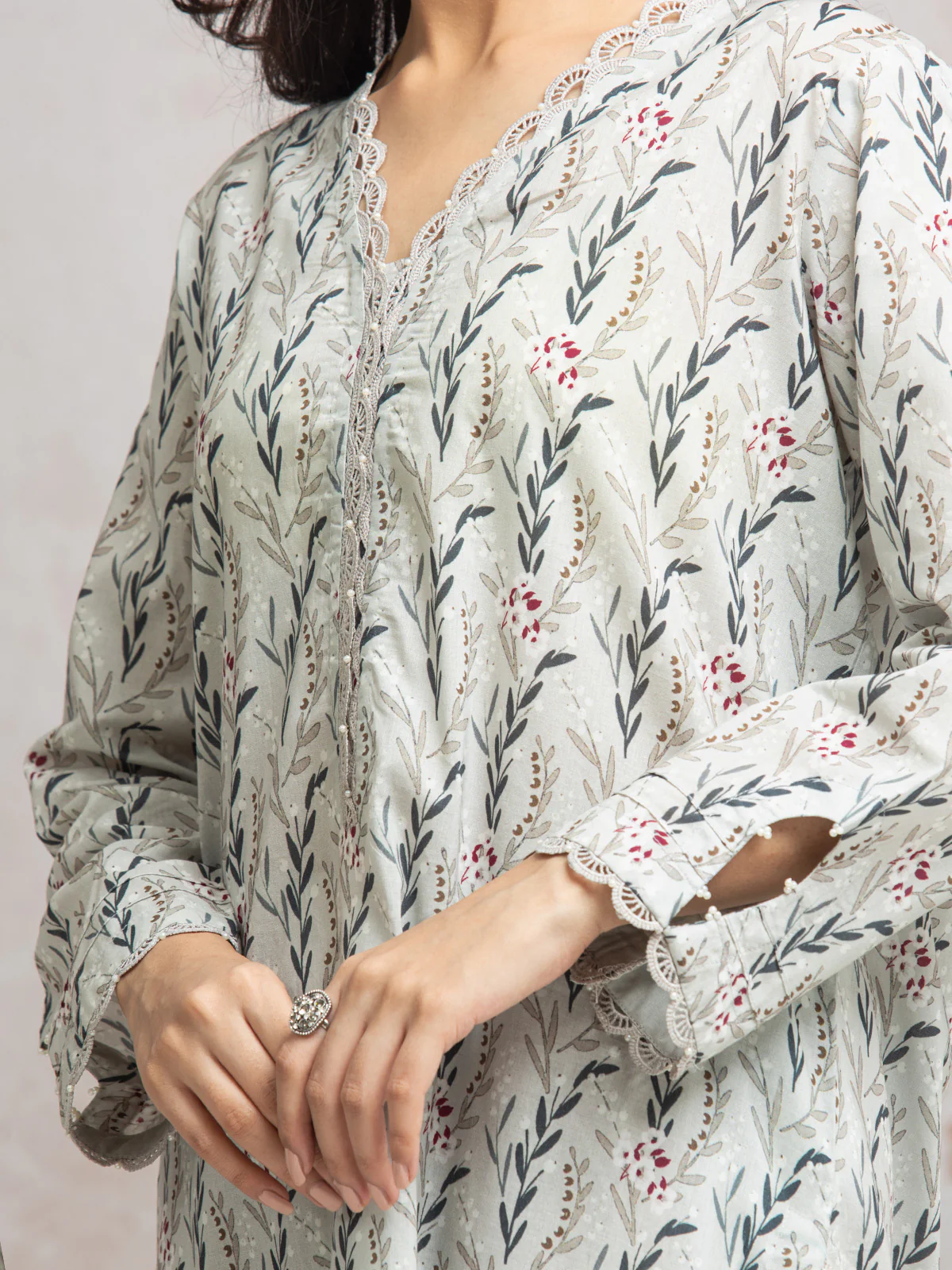 Unstitched Printed Cambric Shirt - EWU24A2-29634S - Image 2