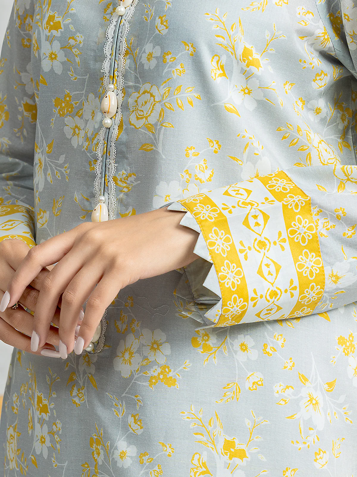 Unstitched Printed Lawn Shirt Trouser - EWU24A1-28382ST - Image 3