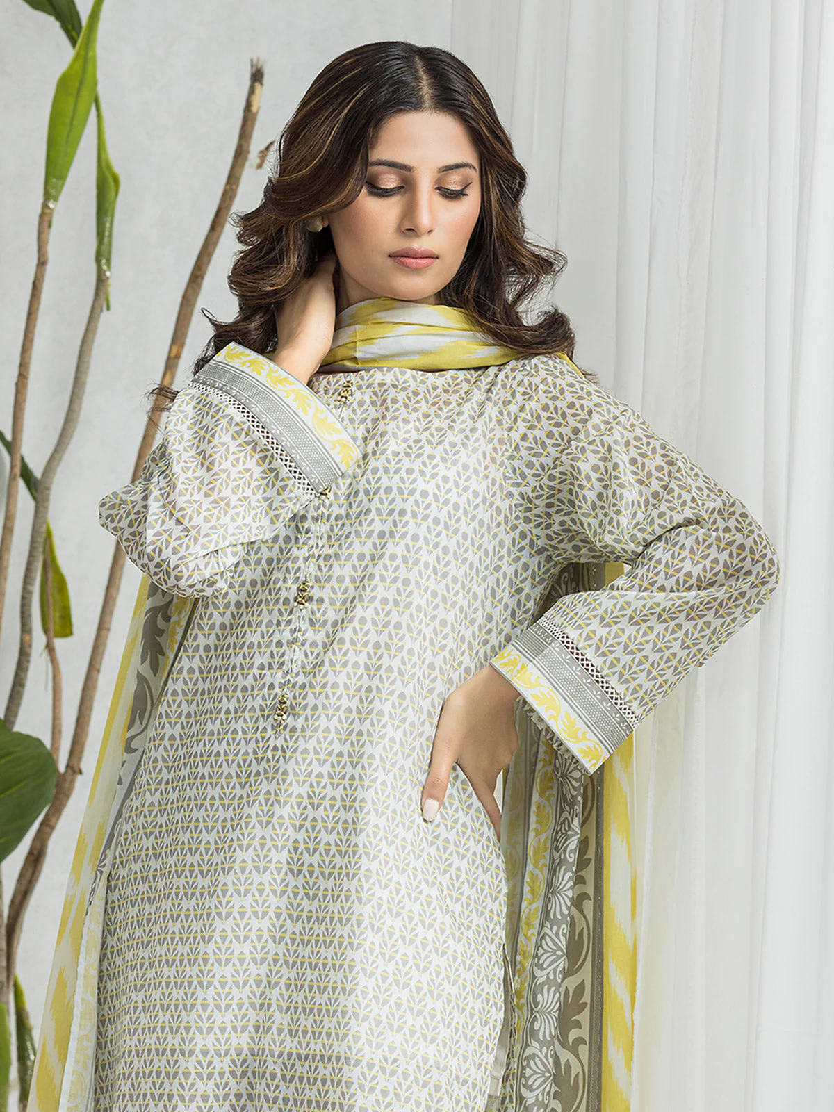 Unstitched Printed Lawn Shirt Trouser - EWU24A1-29003ST