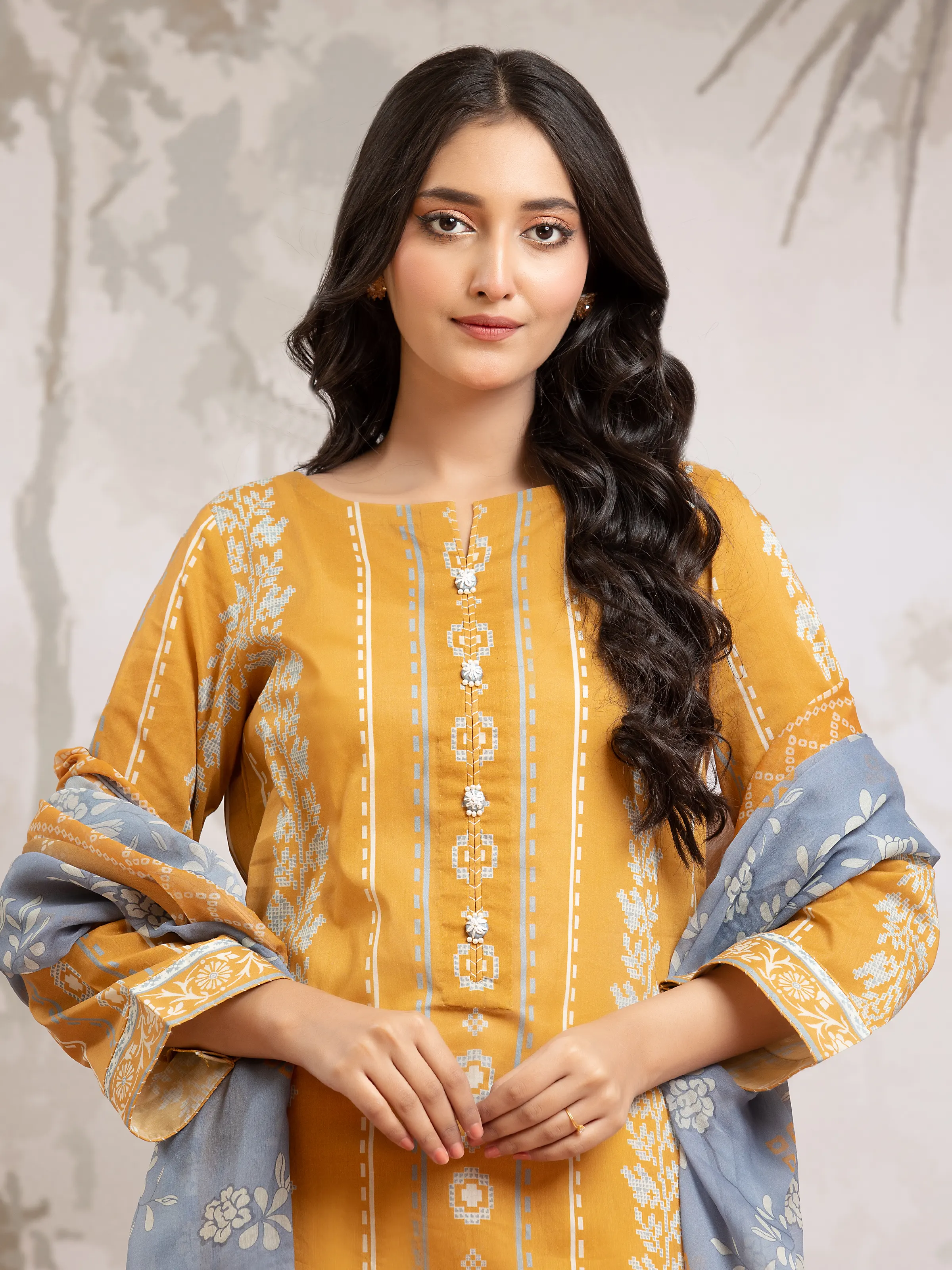Unstitched Printed Khaddar Shirt Trouser - EWU24M2-172ST