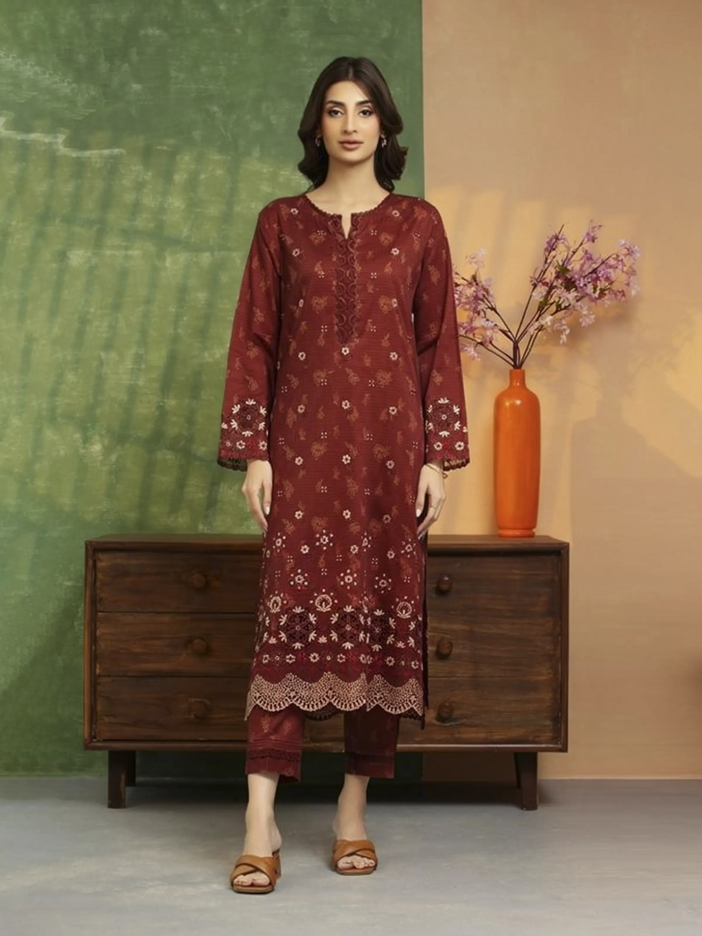 Unstitched Embroidered Lawn Shirt Trouser - EWU5V1-31415ST