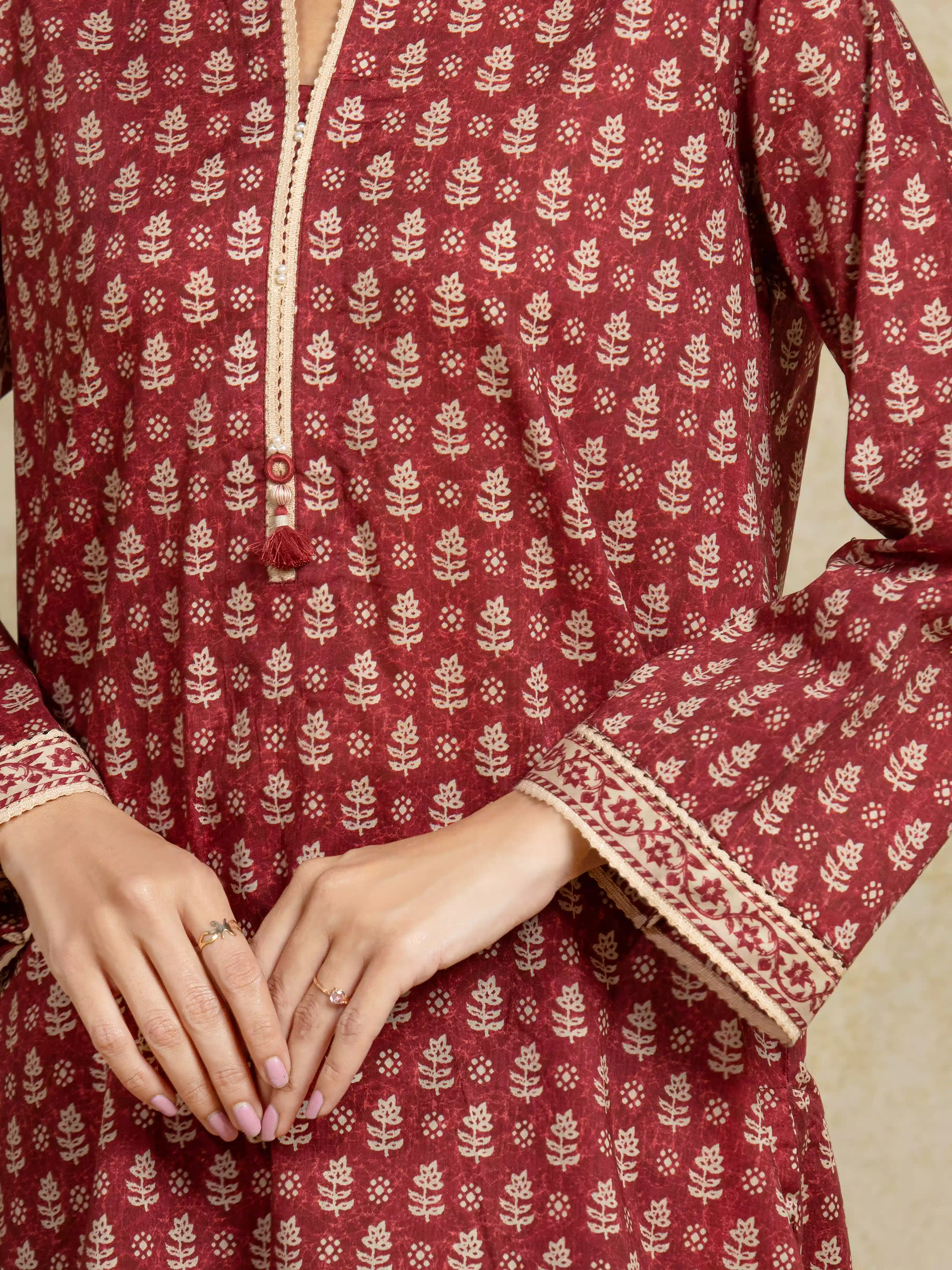 Unstitched Printed Khaddar Suit - EWU5A3-35915-3P - Image 3