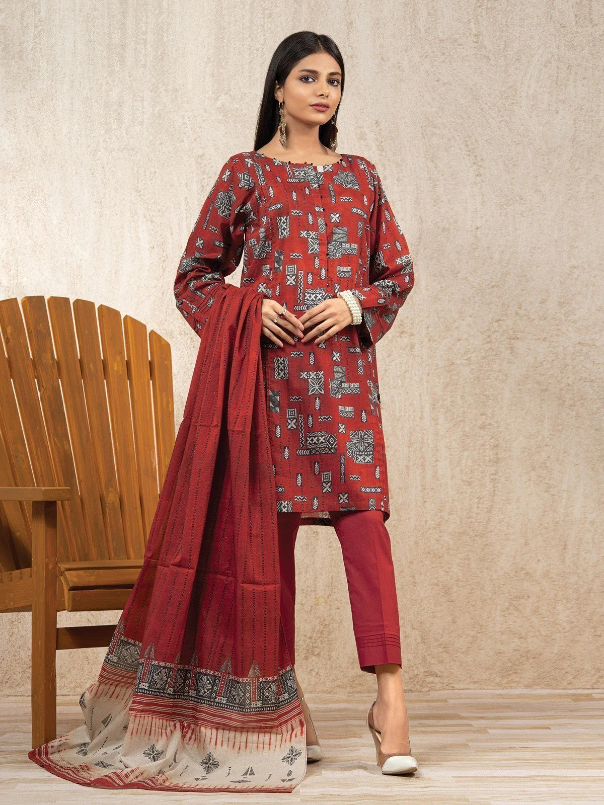 Unstitched Printed Lawn Shirt - EWU23A1-26006S
