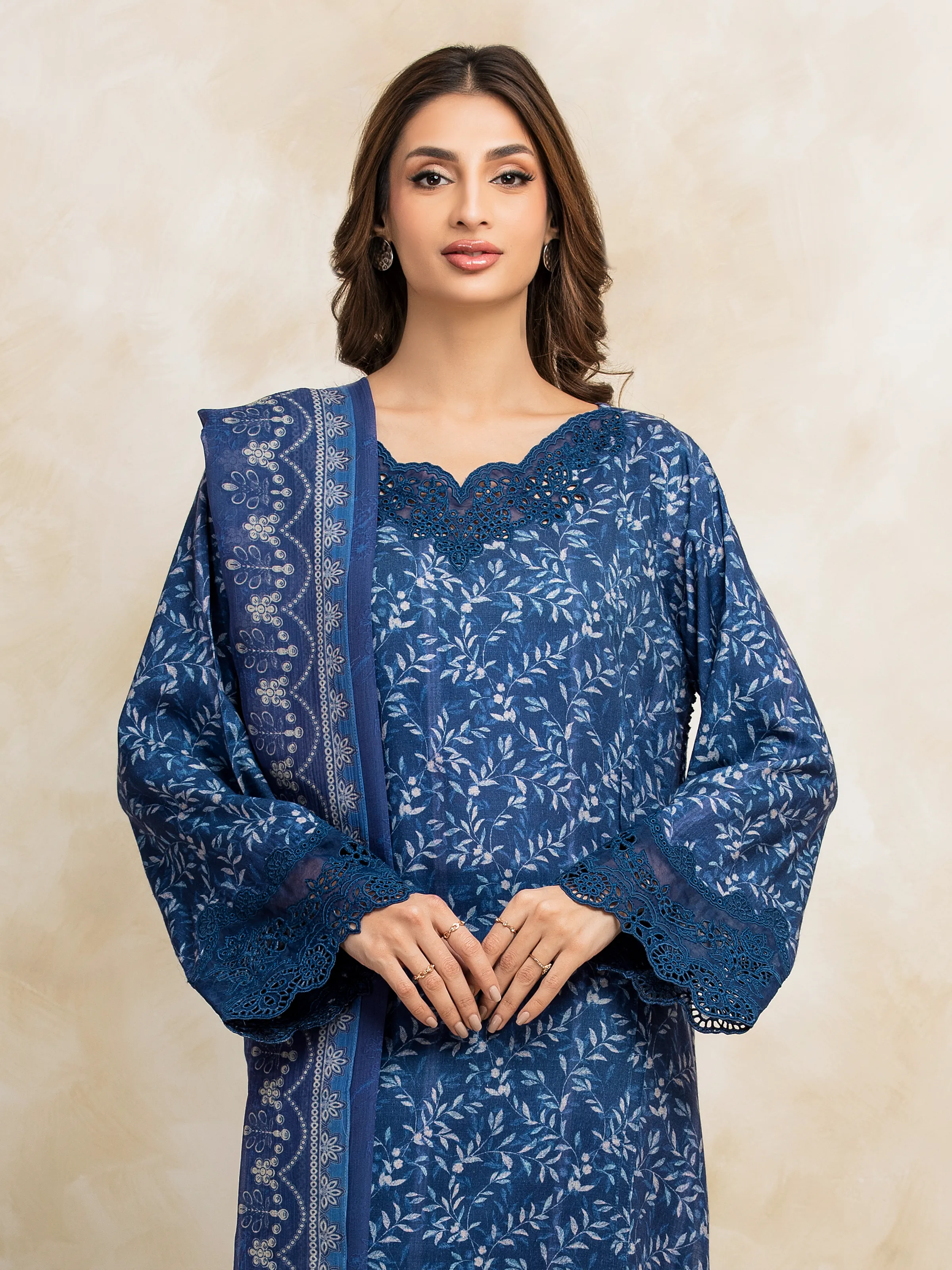 Unstitched Printed Raw Silk Suit - EWU5V16-30224P-3P