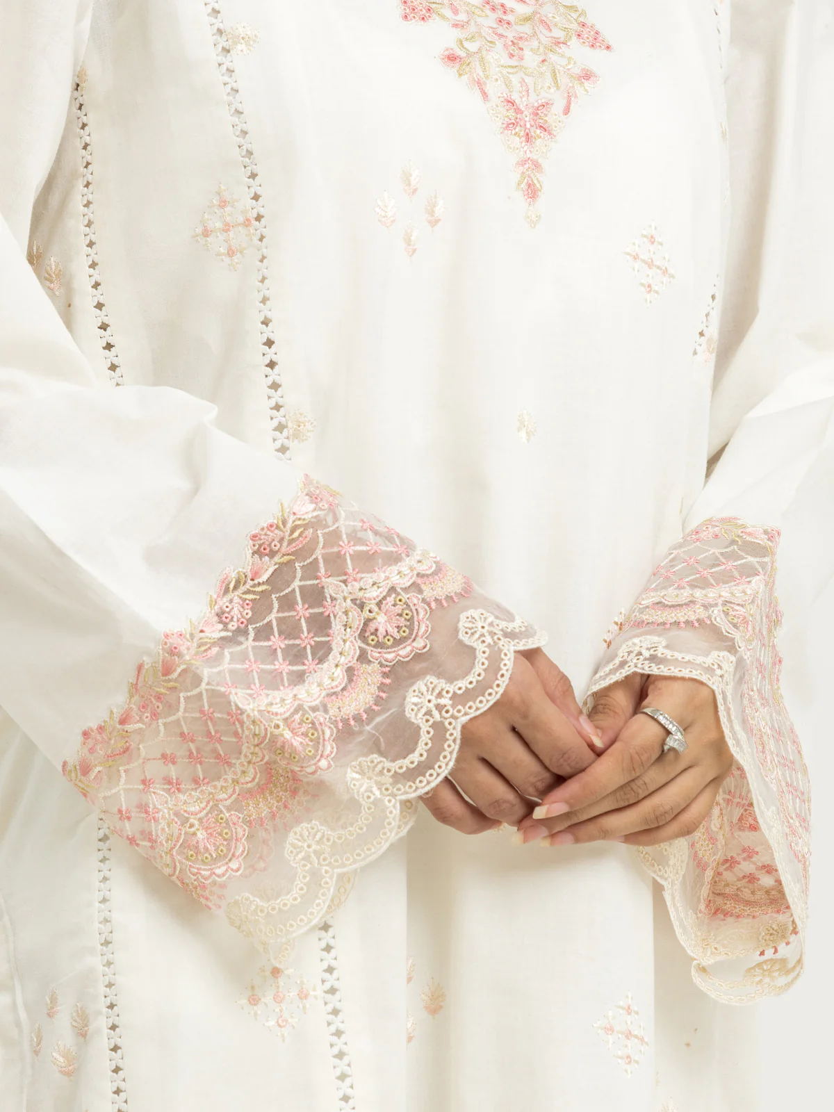Unstitched Embroidered Cambric Shirt Trouser - EWU24V2-28623ST - Image 3