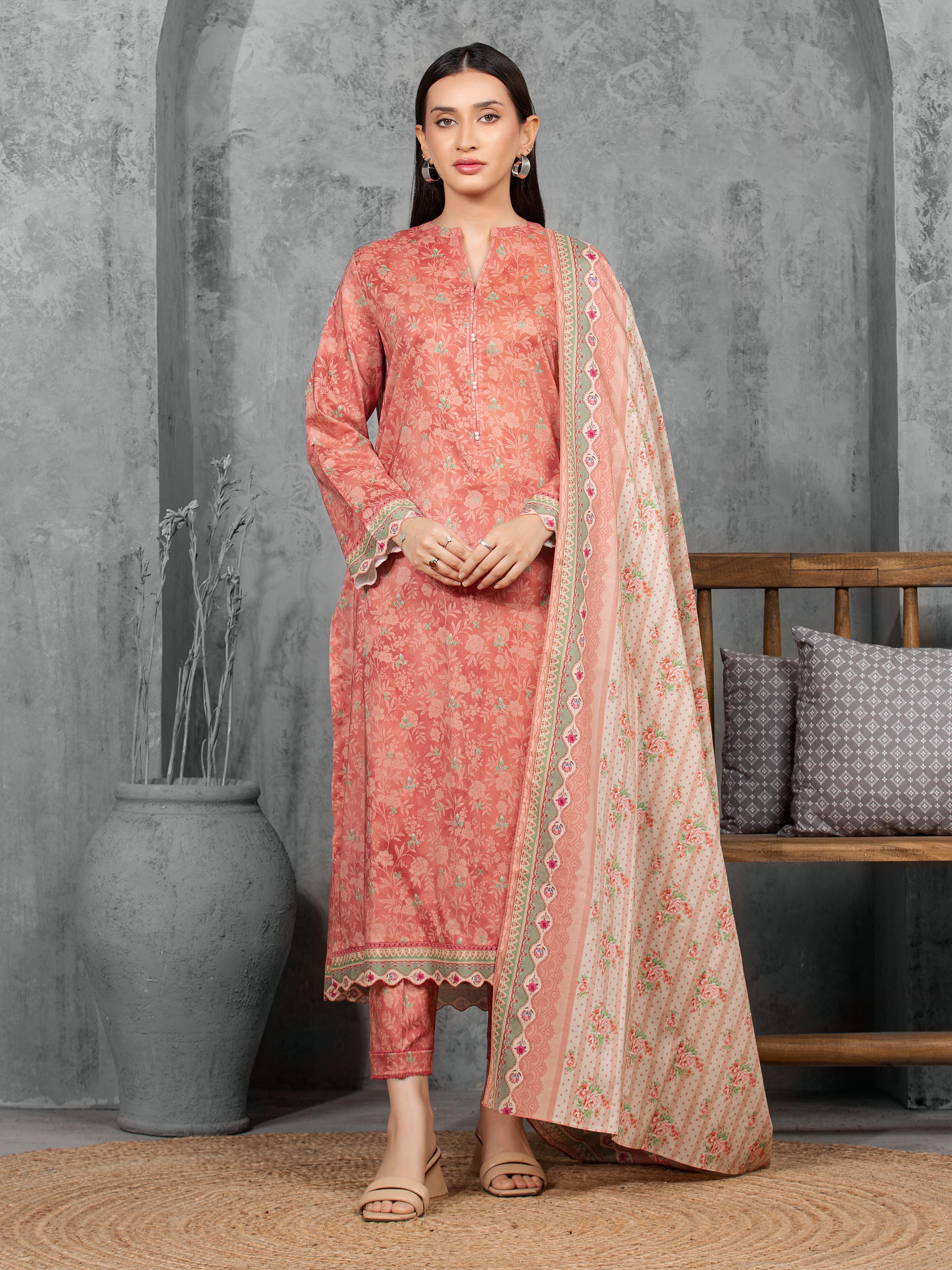 Unstitched Printed Cambric Suit - EWU5A2-35842-3P