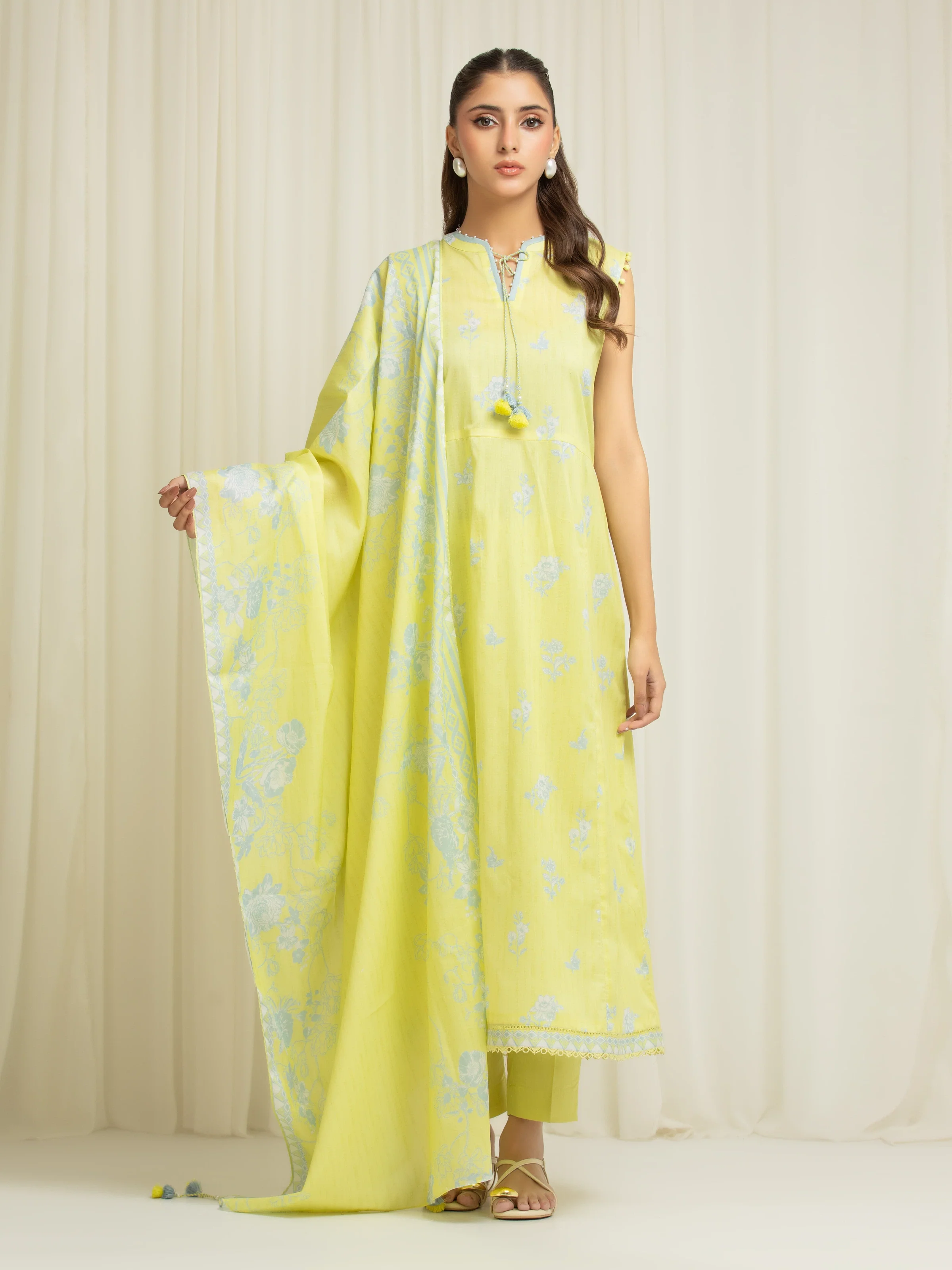 Unstitched Printed Lawn Suit - EWU6A1-36587-3P