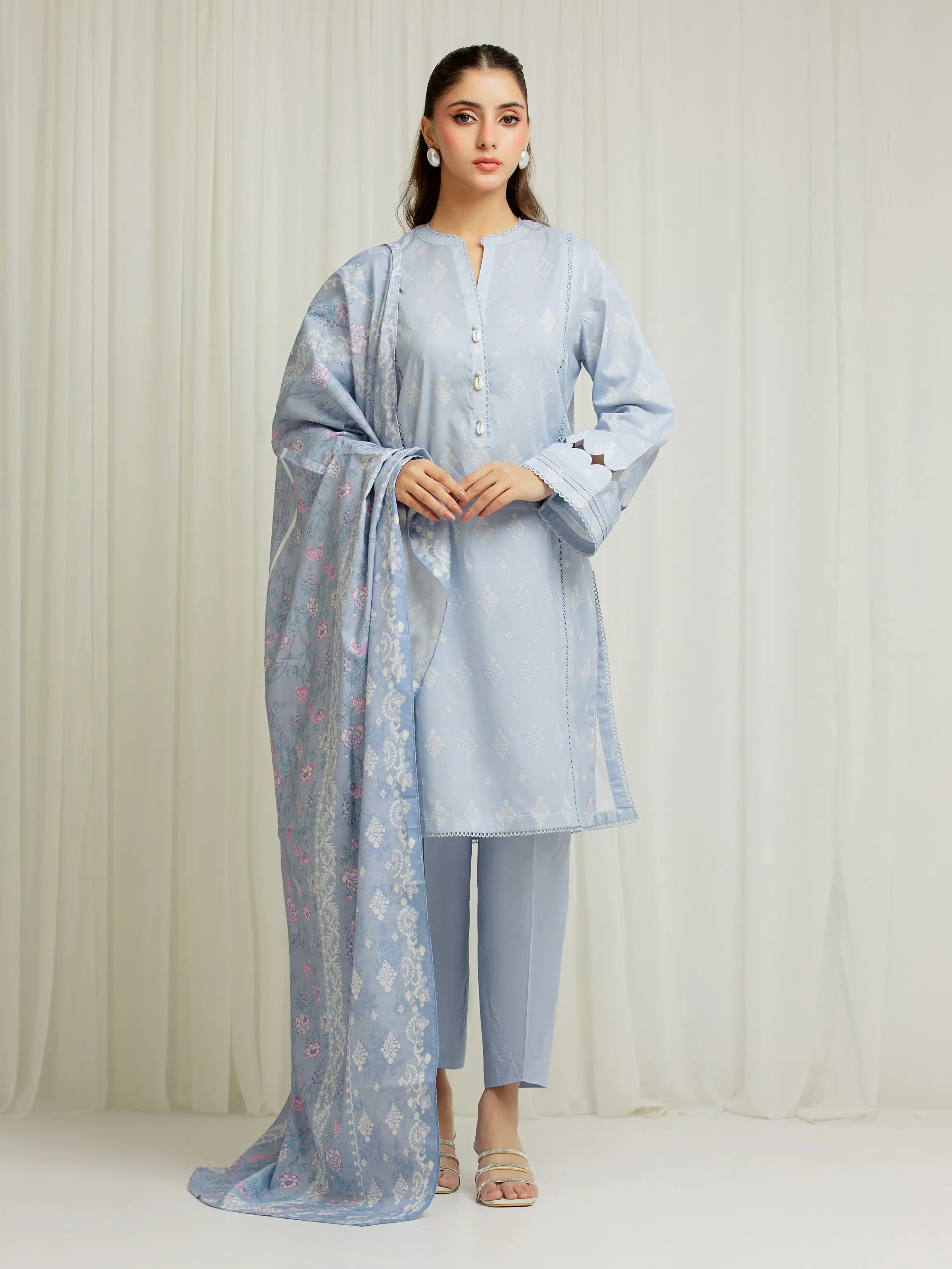 Unstitched Printed Lawn Suit - EWU6A1-36588-3P