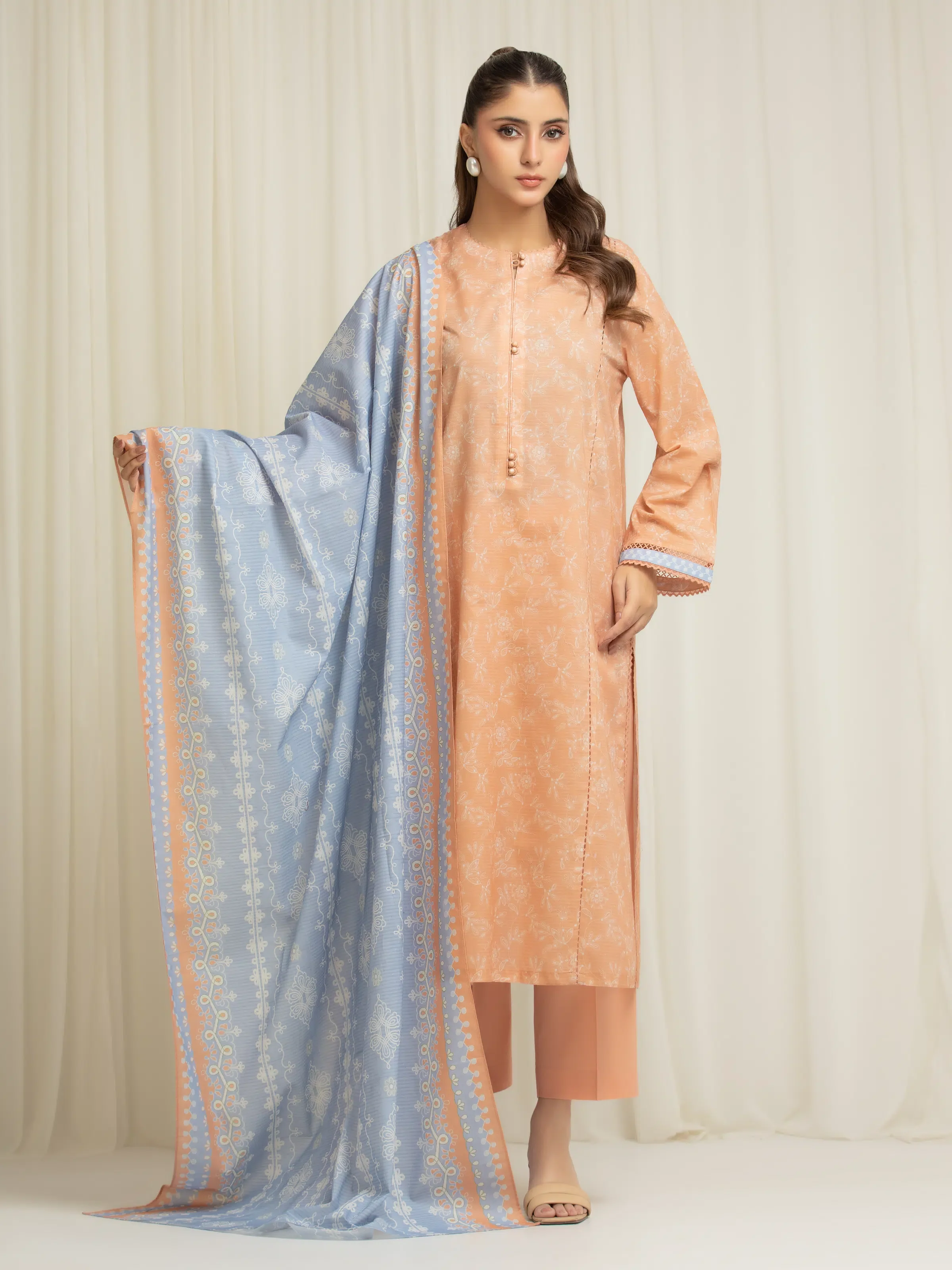 Unstitched Printed Lawn Suit - EWU6A1-36590-3P