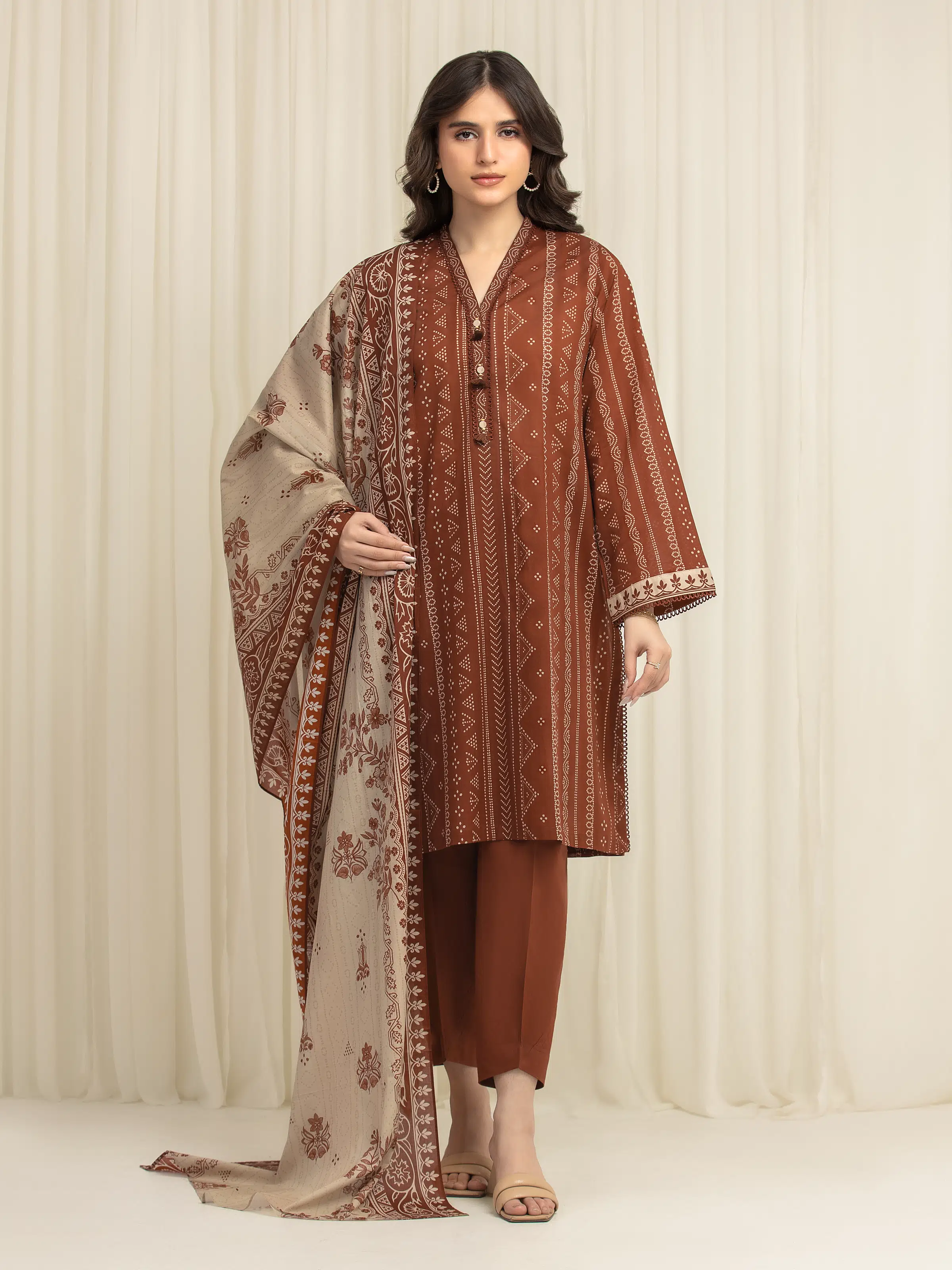 Unstitched Printed Lawn Suit - EWU6A1-36639-3P