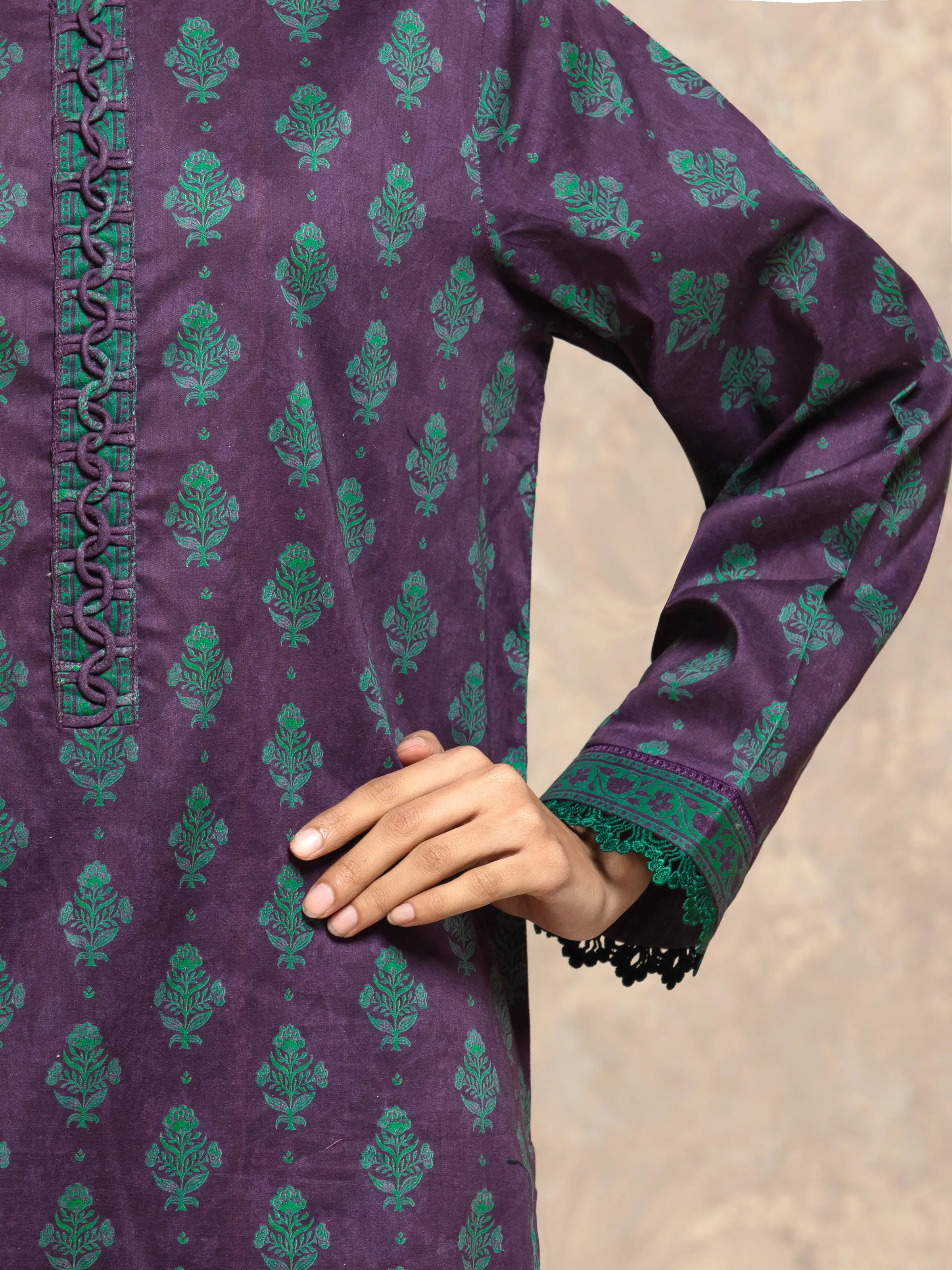 Unstitched Printed Khaddar Suit - EWU5M3-026-3P - Image 4
