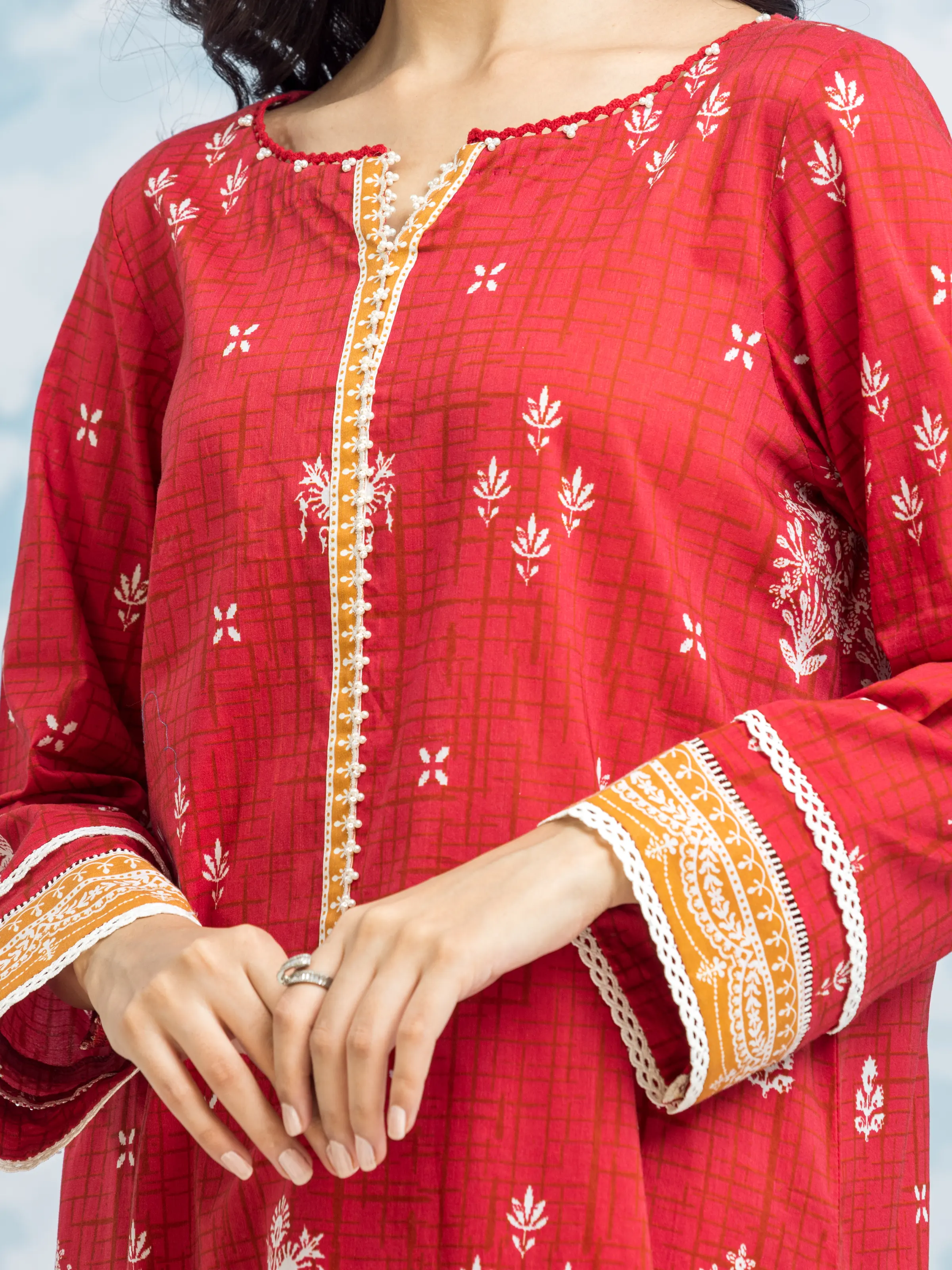 Unstitched Printed Khaddar Shirt - EWU24A3-29653S - Image 3