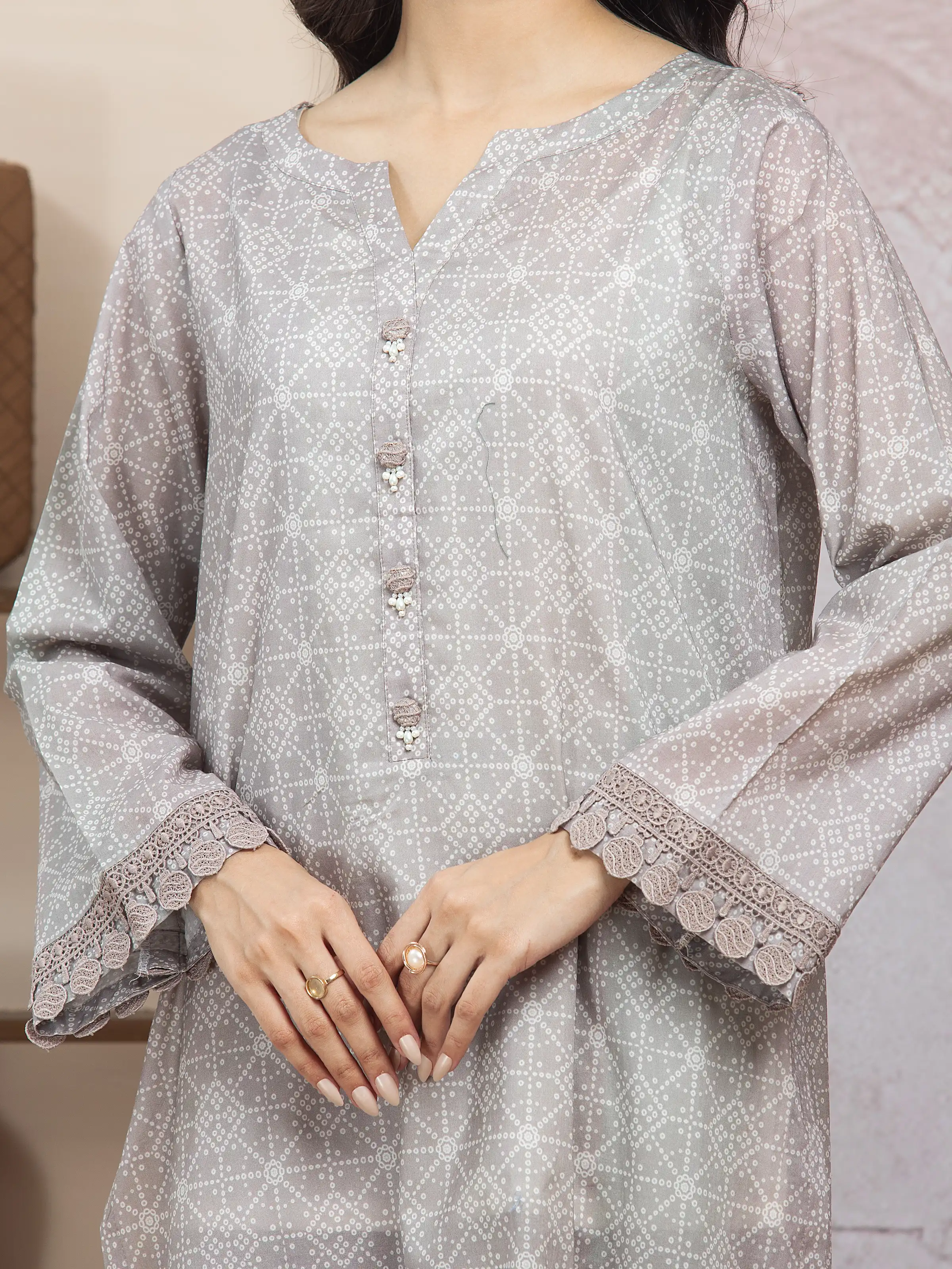 Unstitched Printed Lawn Shirt - EWU5A1-35219S - Image 2