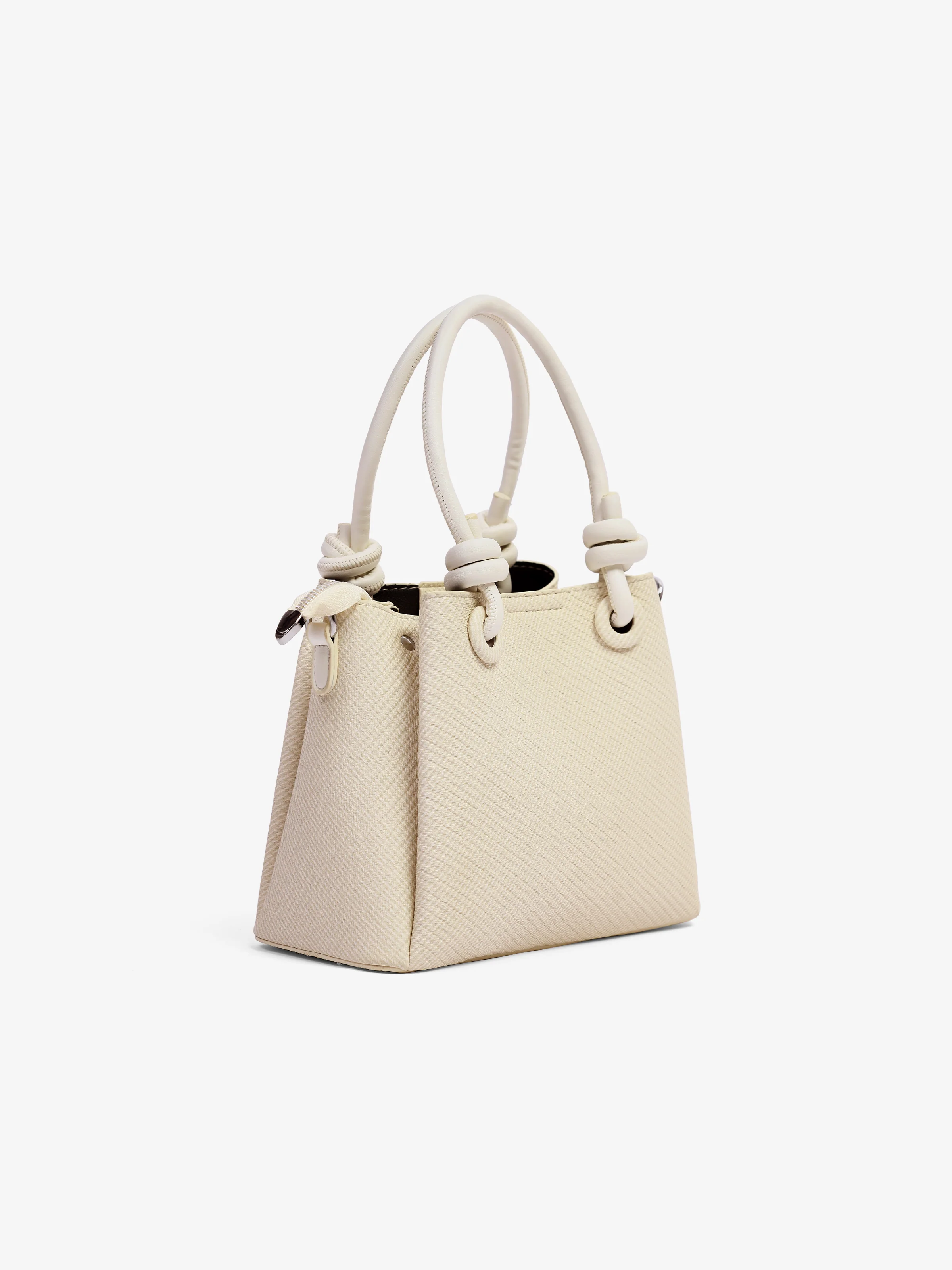 Women's Beige Top Handle Satchel Bag - EAWHB5-038