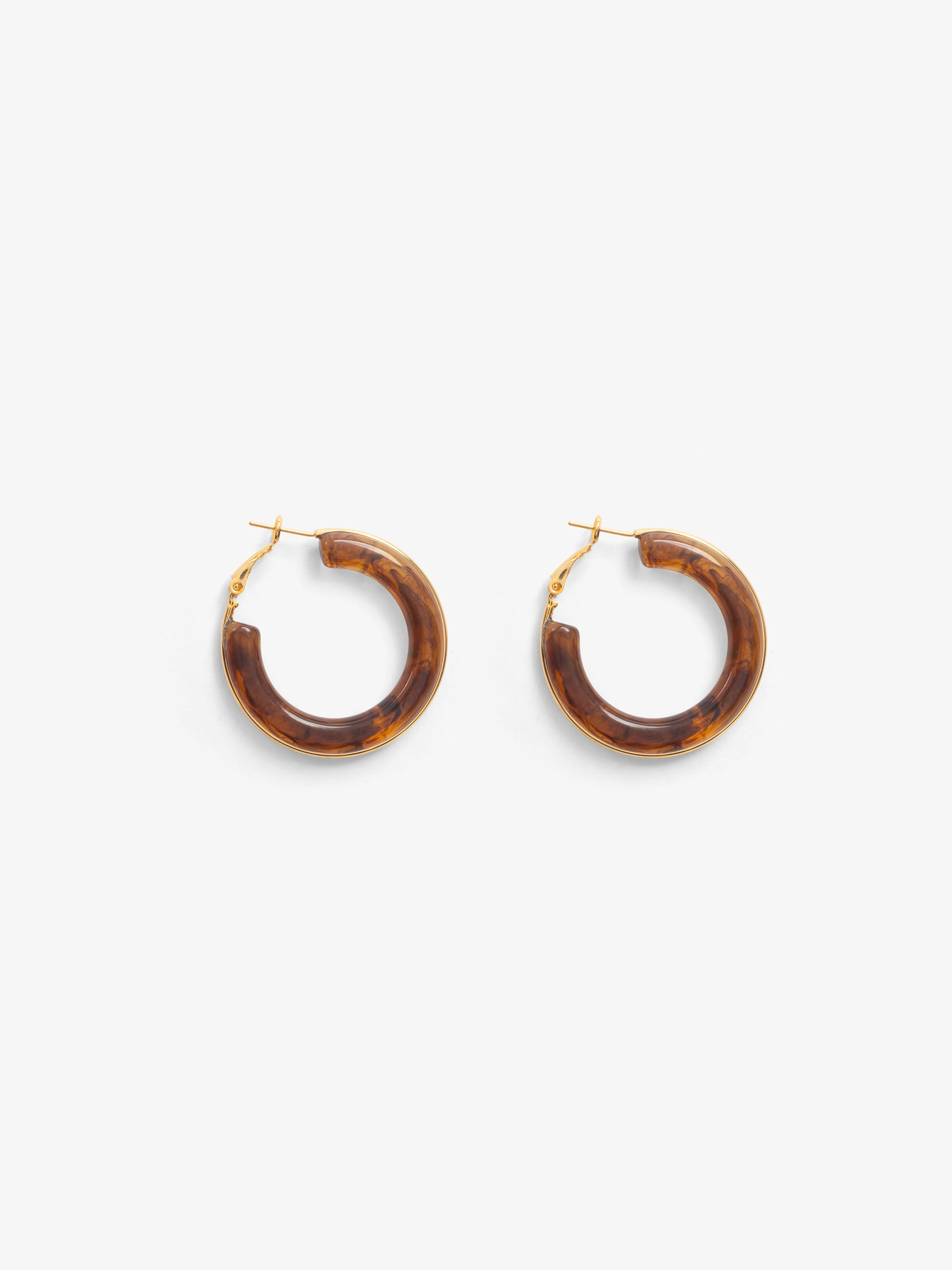 Twisted Hoop Brown Earrings - EAWE5-139