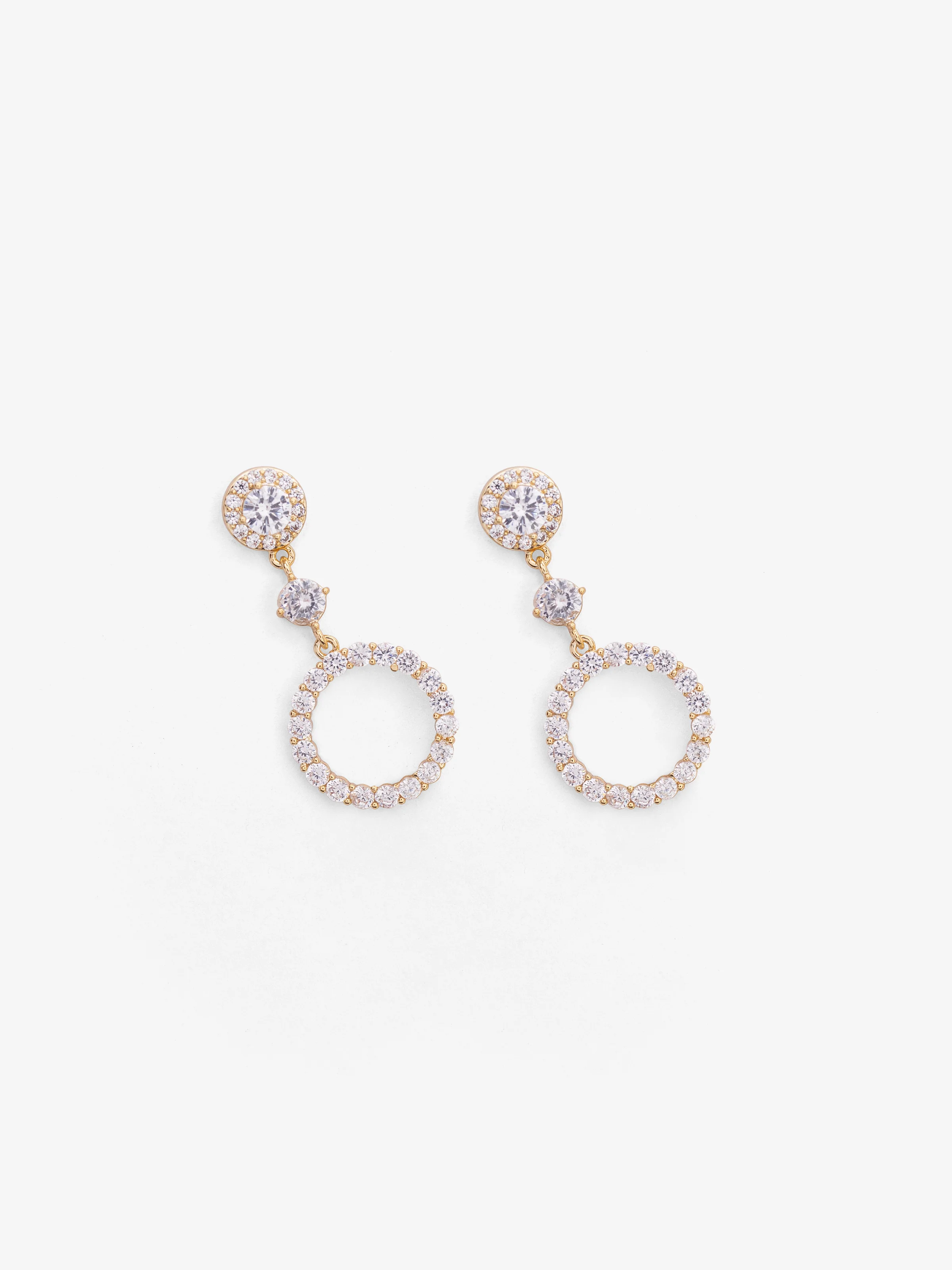 Round Hoop Accent Earrings - EAWE5-121