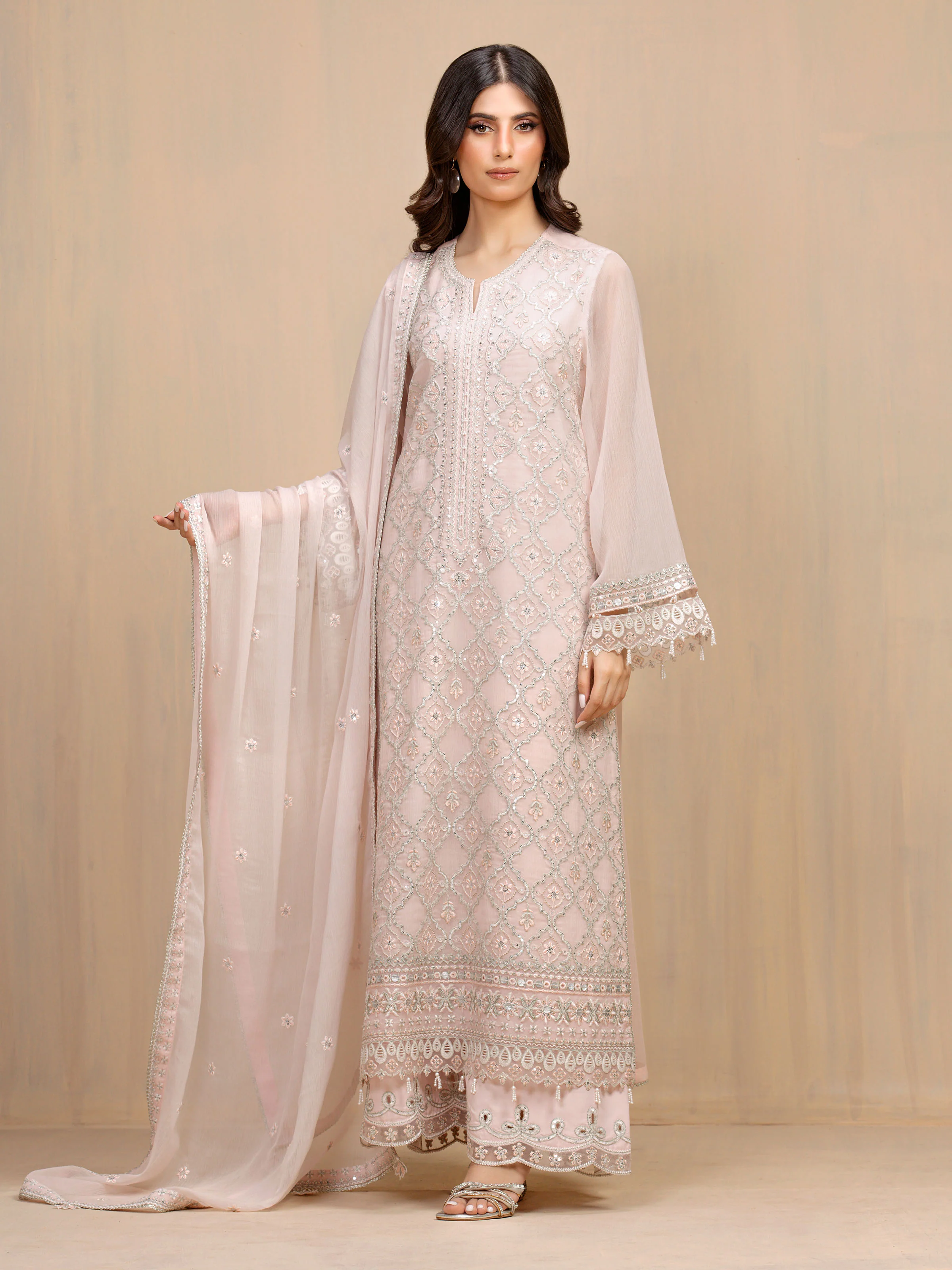 Unstitched Embroidered Chiffon Suit - EWU5V5-31301-3P