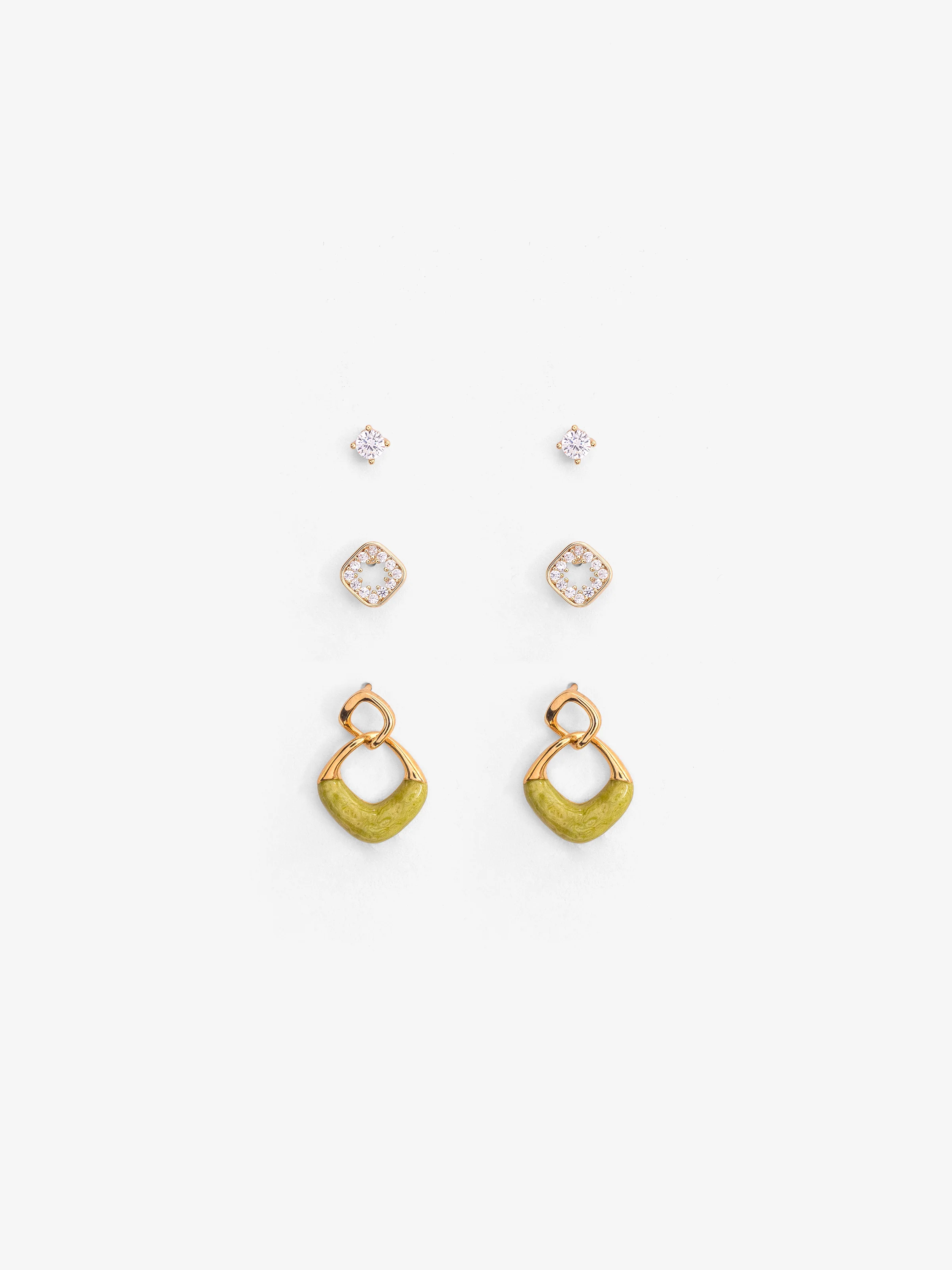 Multi-Shape Colorful Earrings Set - EAWE5-125