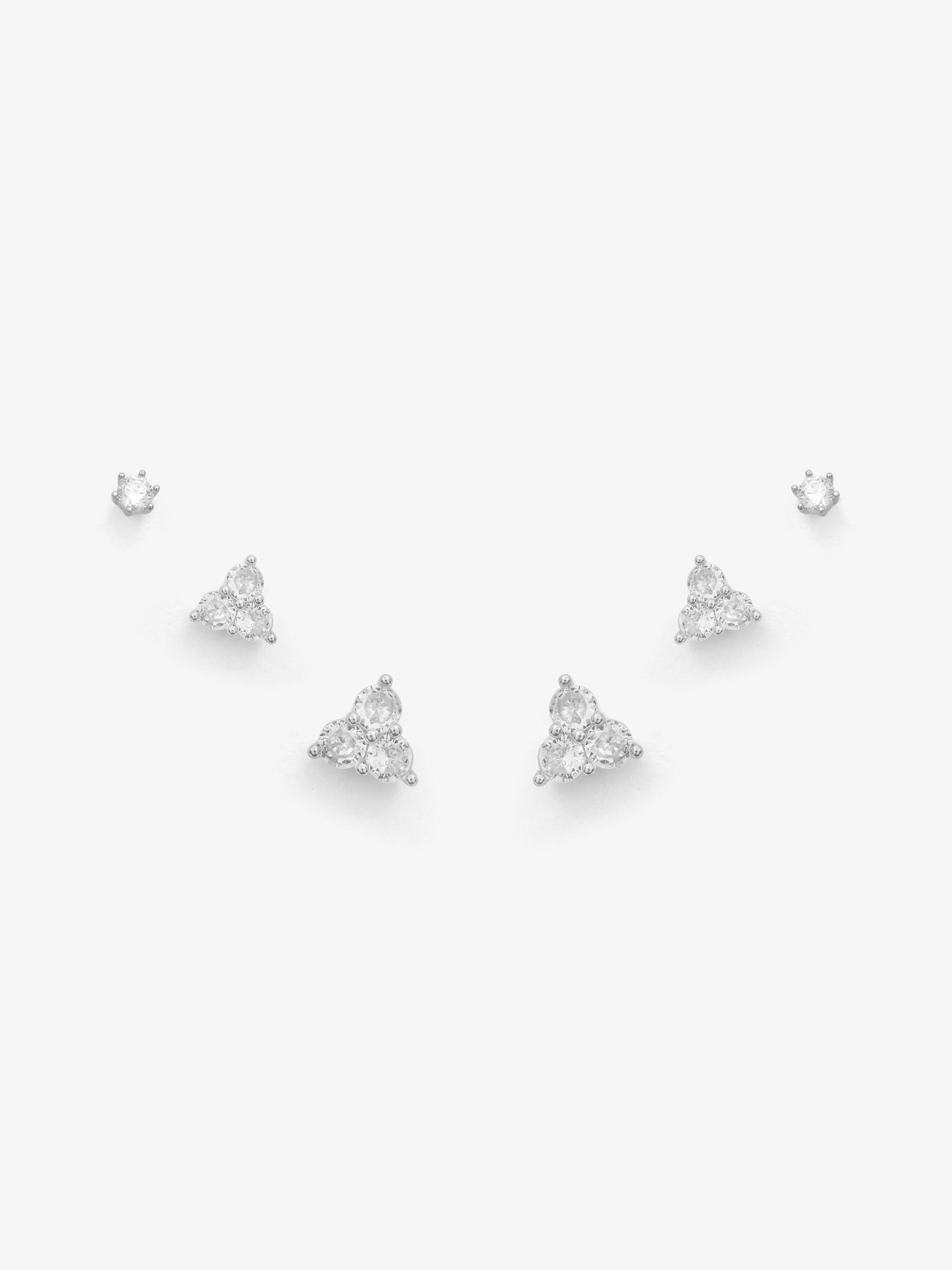Triangle Bar Silver Drops Earrings - EAWE5-108