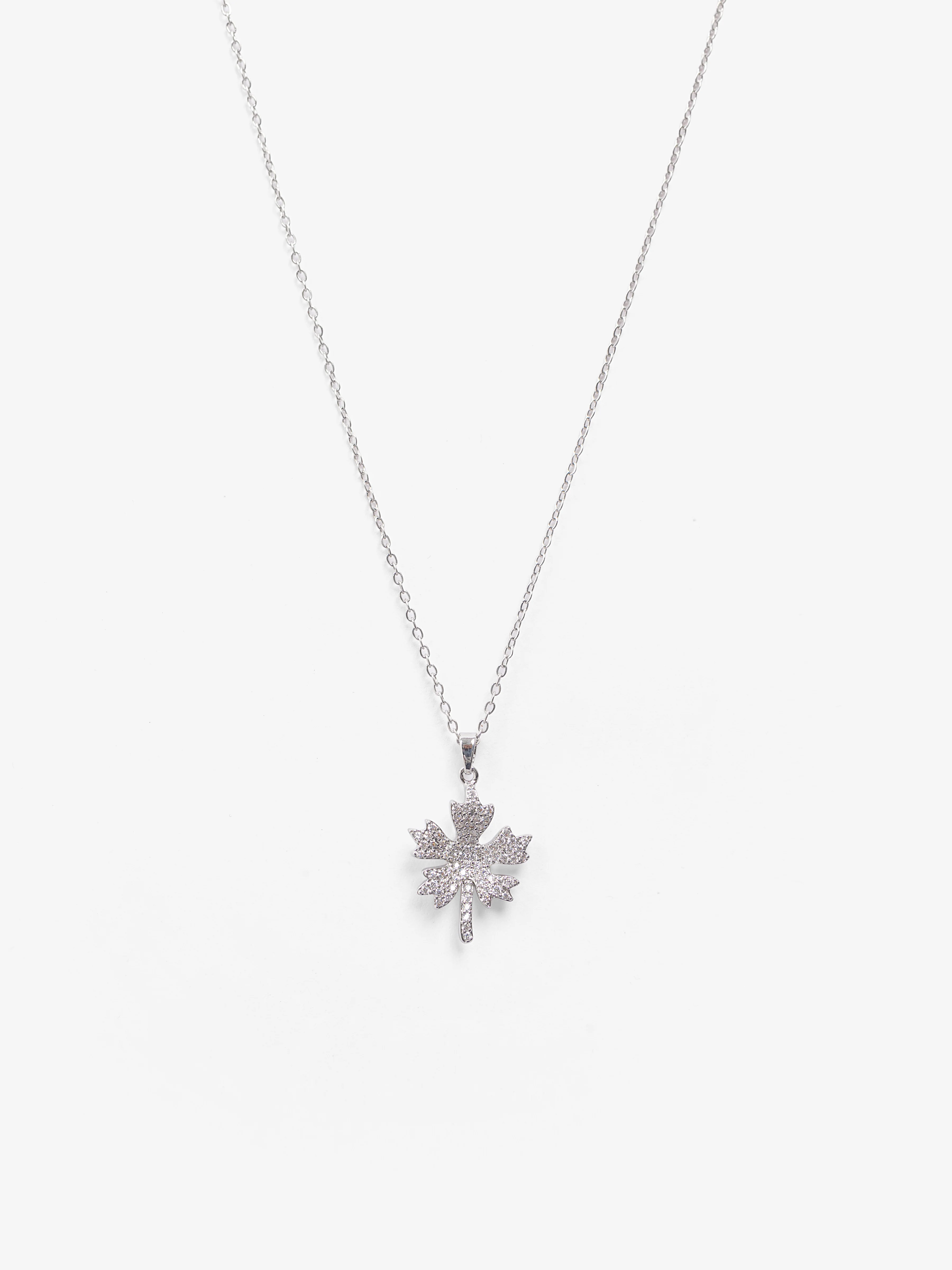 Silver Star Drop Necklace - EAWN5-030