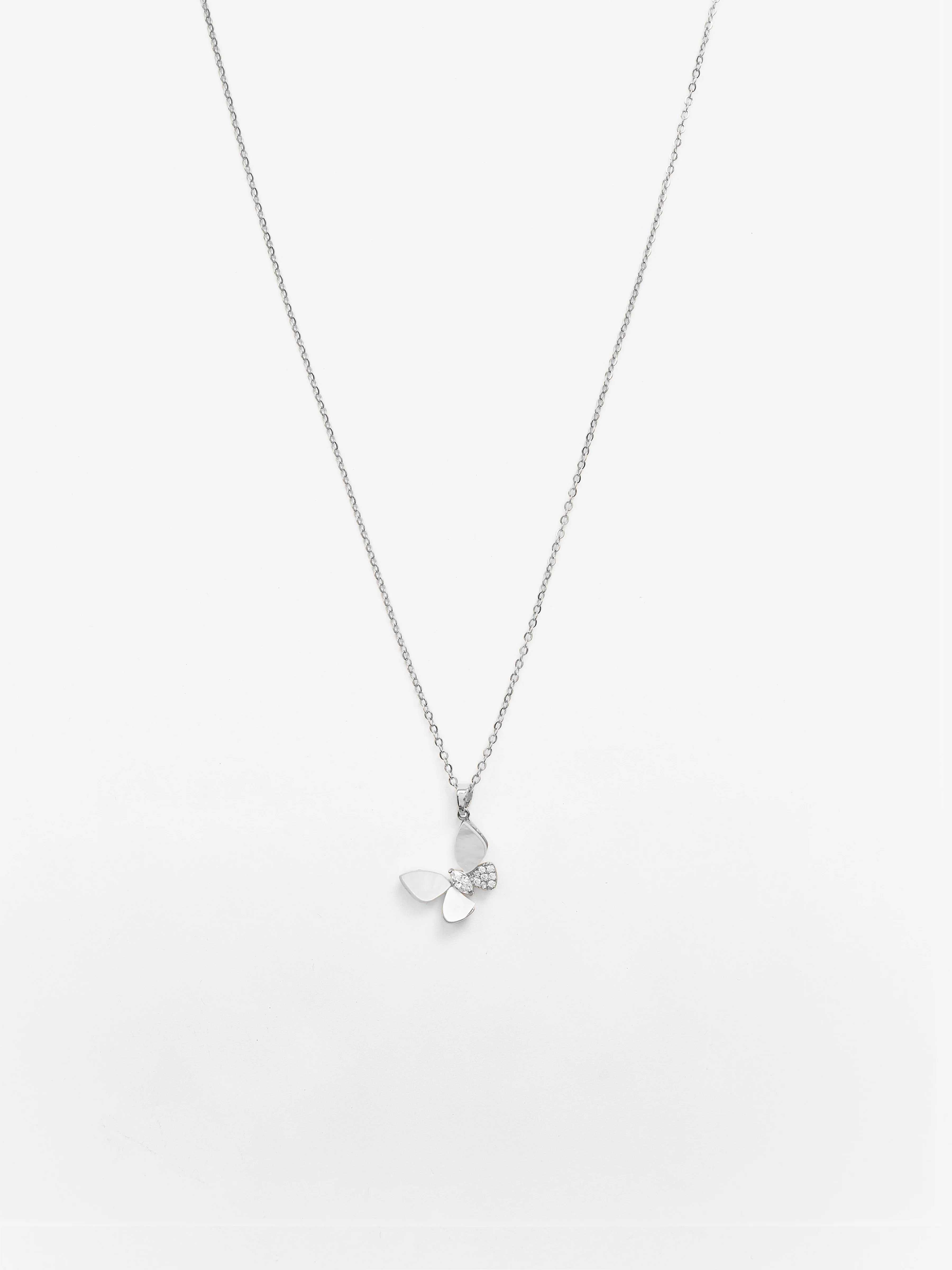 Silver Butterfly Necklace - EAWN5-032